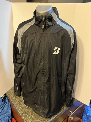 Chaqueta de golf Bridgestone para hombre cremallera completa peso medio negra blanca poliéster XL Foto 1 de 4