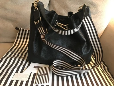 ¡Muy raro! Hobo Henri Bendel de cuero llamativo con correas a rayas centenarias Foto 1 de 4