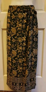 Compagnie Internationale Express Floral TRIBAL BOHO Long Wrap Skirt MEDIUM RAYON - Picture 1 of 14