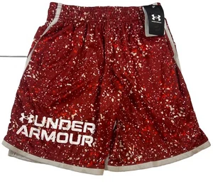 New Under Armour Boys' M Stunt 3.0 Plus Shorts, Red Paint Print UA Graphic Spot - Picture 1 of 10