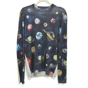 LOUIS VUITTON RM191M Galaxy Planet print knit sweater wool blue - Picture 1 of 9