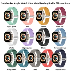 For Apple Watch Series1-8/Ultra Magnetic Buckle Silicone Strap Band 38/42/49MM - Picture 1 of 25