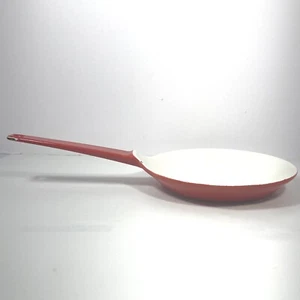 Vtg COPCO Michael Lax Design 7.5" Skillet Enamel Cast Iron Orange DENMARK VGVC - Picture 1 of 6