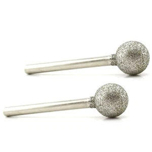 2Pcs 18mm Spherical Head Diamond Grinding Bits Round Ball Tipped Carving Burrs - Picture 1 of 12