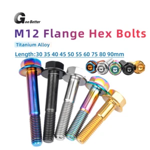 M12 Titanium Bolts Motorcycle Flange Hex Screw 30 35 40 45 50 55 60 75 80 90mm - Picture 1 of 18