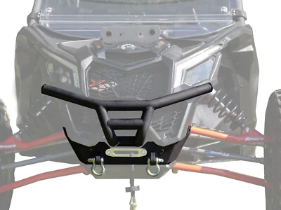 SuperATV Winch Ready Front Bumper for Can-Am Maverick X3 - Wrinkle Black - Image 1 of 4