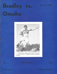 1955 10/8 Fußball Programm Omaha gegen Bradley Braves Peoria Caterpillar sehr guter Zustand - Bild 1 von 3