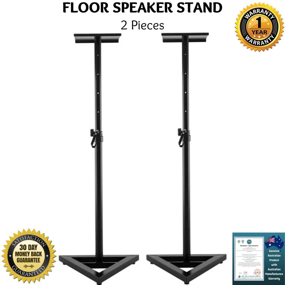Karrera Surround Sound Speaker Stand Adjustable Floor - Black