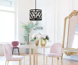 BLACK MID-CENTURY MODERN KITCHEN ISLAND DINING ROOM PENDANT CHANDELIER LIGHTING - Picture 1 of 7