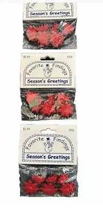 Favorite Findings Poinsettia Buttons 3 Bags New Never Used Lansing IA - Picture 1 of 2