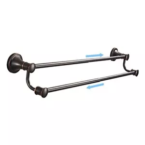 Bronze Double Towel Bar, Adjustable 14.96 to 26.57 inches Towel Holder Oil - Picture 1 of 8