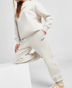 Nike Swoosh Track Pants RRP $130 Womens Cream Size XL Trackies Joggers New - Picture 1 of 5