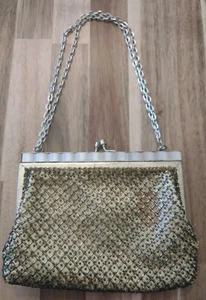 VTGBeaded Purse Sequins With Gold Chain Strap Fine Arts Evening Bag Hong Kong - Picture 1 of 4