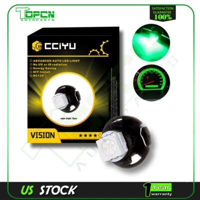 (10) Super Green T5/T4.7 Neo Wedge LED Bulb A/C Climate Light Radio/Switch Lamps - Image 1 of 4