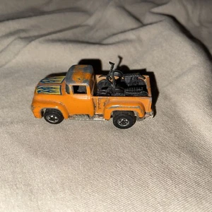 Hot Wheels Orange 56 Ford Truck With Motorcycles 1973 - Picture 1 of 6