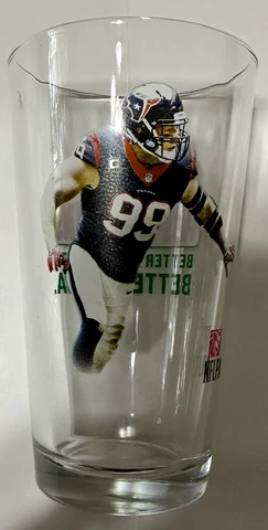 Papa Johns JJ WATT Pint Glass Houston Texans Excellent Condition Cover