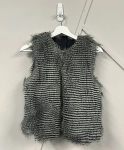 Gilet pelliccia sintetica collaborazione Kate Moss Topshop Gillet grigio notte taglia 10 - Foto 1 di 5