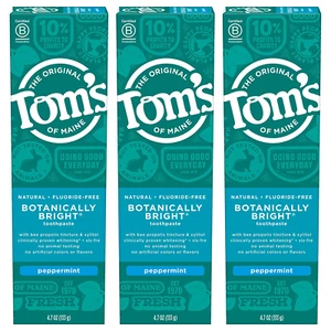 Natural Fluoride-Free Sls-Free Botanically Bright Toothpaste, Peppermint, 4.7 Oz - Picture 1 of 14
