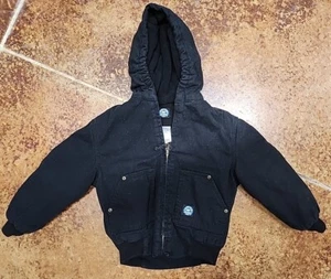 Polar King By Key Black Canvas Fleece Lined Jacket Coat Farm XS C2 - Picture 1 of 9