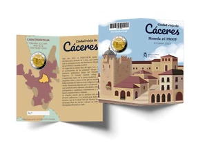 ESPAÑA Carterita oficial 2 euro 2023  PROOF - CIUDAD VIEJA DE CACERES - Picture 1 of 1