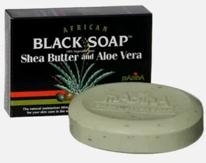 6 Bars of AFRICAN BLACK SOAP BAR w/ SHEA BUTTER & ALOE VERA - Picture 1 of 1
