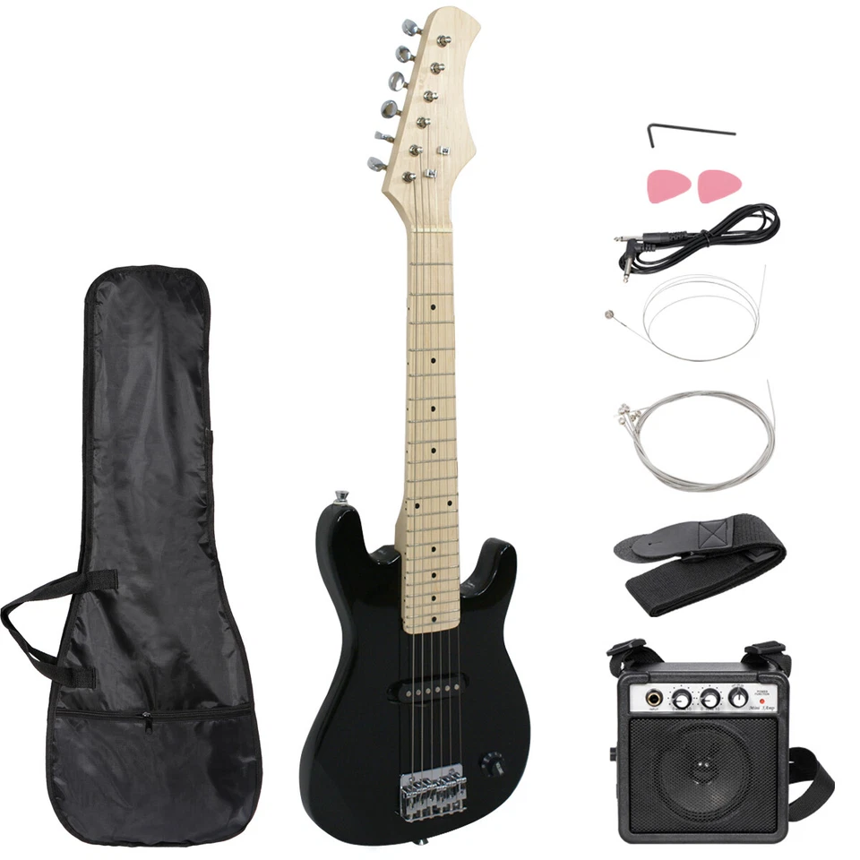 30" Kids Electric Guitar With Amp & Much More Guitar Combo Accessory Kit Black - Image 1 of 4