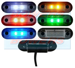 12v/24v Flush Fit White/Amber/Red/Blue/Green LED Marker Lights/Lamps Kelsa Bar - Picture 1 of 18