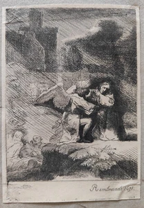 Le Christ au jardin de oliviers - Claussin (1795-1844) d'après Rembrandt - Bild 1 von 3