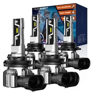 NOVSIGHT 9005 H11 H8 H9 LED Headlight Bulbs Lamp Conversion 6500K 10000LM 50W 4x - Picture 1 of 22