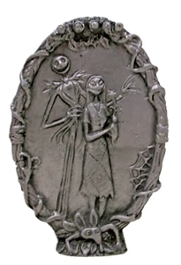 Vintage Nightmare Before Christmas Jack Skellington & Sally Pewter Figurine - Picture 1 of 3