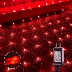 Woohaha Outdoor Christmas Net Lights, 9.8Ftx6.6Ft 192 LED Fairy String Light wit - Picture 1 of 12