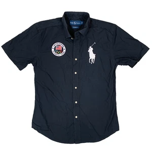 Ralph Lauren Black Olympic Team USA Short Sleeve Collared Shirt Size Men's Small - Picture 1 of 14