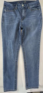 Seven7 Damengröße 14 Medium Wash bauchfrei hoch geschnitten Skinny Denim blau Jeans - Bild 1 von 12