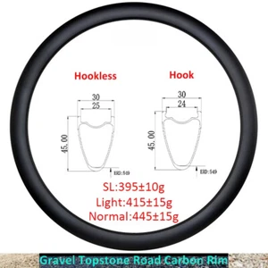 Llanta de carbono para bicicleta de carretera 700C Gravel 45X30 mm freno de disco cubierta sin cámara 24 28 32H - Imagen 1 de 20