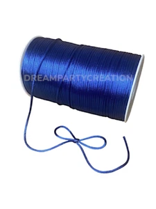ROYAL BLUE Rat tail 2MM Satin Cord Chinese Knot Jewelry DIY Braid Choose Length - Picture 1 of 1