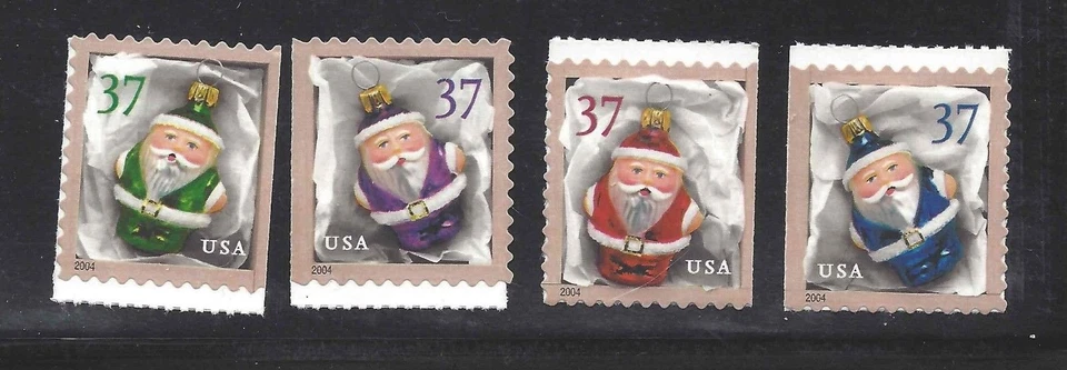 US Scott # 3887 - 3890 /  Christmas Ornaments 2004 Set of Singles From BK 298 - Image 1 of 1