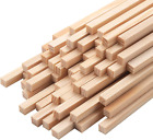 1/4" x 15"Square Wooden Dowel Rods, 50PCS Small Square Wooden