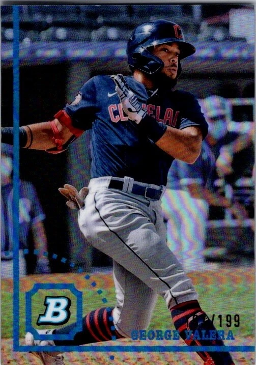2022 Bowman Heritage Chrome Prospects Refractor #/199 George Valera - Image 1 of 2