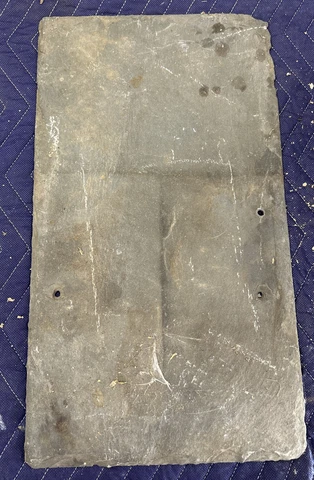 1 Pc. VTG/antique -SLATE ROOF SHINGLE- Art Painting Tile-Farmhouse -(10” X 18”) Cover