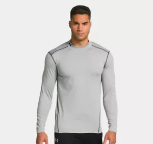 Under Armour Uomo EVO Coldgear Fitted Finto Girocollo Grigio 1248945-025 - Foto 1 di 5