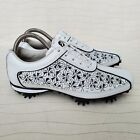 Footjoy Womens Lopro Golf Cleat White Floral Cutout Leather Shoes 97060 Size 7 M