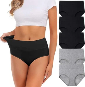 Womens Underwear,Cotton Mid Waist No Muffin Top Full Coverage Brief Ladies Panti - Picture 1 of 25