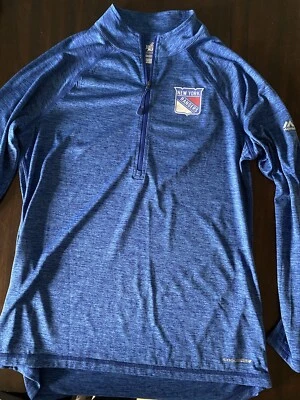 New York Rangers Women's Cool Base Long Sleeve Quarter Zip XL Majestic NHL - Image 1 of 4
