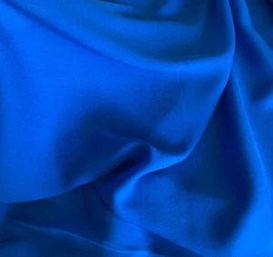 Royal Blue - 16mm Sandwashed Silk Crepe de Chine Fabric - Picture 1 of 5
