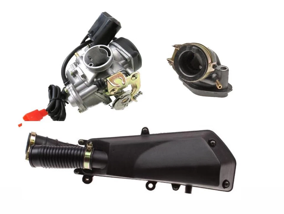 Vergaser + Choke + Ansaugstutzen +  Luftfilter Set für Rex RS 450 50ccm 4-Takt - Bild 1 von 1