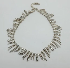 Vintage Kirk's Folly Anklet Rhinestone Fringe Star Ankle Bracelet 9-11" Signed - Picture 1 of 10