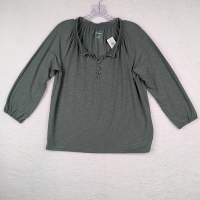 Новый с Ярлыками L.L. Bean Camden Hills женщин 3/4 длины рукав футболка море зеленый очень маленький - Изображение 1 из 4