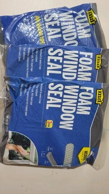 3 Pks Of MD Foam  Window Seal, Gray, Peel And Stick, 1/4"x1/2"x17 - Image 1 of 3