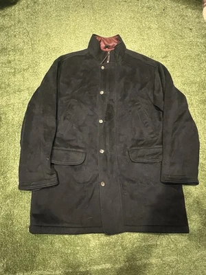 Vintage Eddie Baue Mens XL Black Wool Blend Quilt Lining Zip Coat WPL 9547 - Image 1 of 4