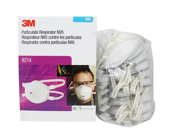 NEW! 3M 8214 Disposable N95 Welding Grinding Respirator Masks Exhalation Valve - Image 1 of 3